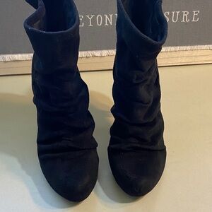 BCBGeneration Black Slouchy Suede Ankle Boots